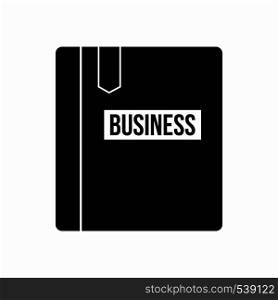 Business book with bookmark icon in simple style on a white background. Business book with bookmark icon, simple style