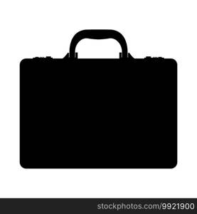 Business Briefcase Icon. Black Glyph Design. Vector Illustration.