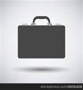 Business Briefcase Icon. Dark Gray on Gray Background With Round Shadow. Vector Illustration.