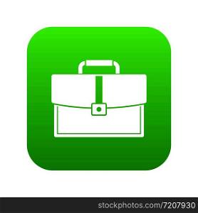 Business briefcase icon digital green for any design isolated on white vector illustration. Business briefcase icon digital green