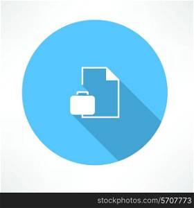 business briefcase with document Flat modern style vector illustration