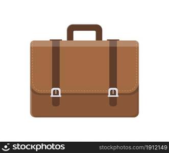 business Briefcase with lock icon isolated on white background. vector illustration in flat style. Briefcase with lock icon