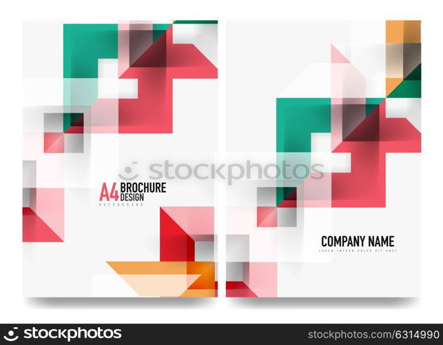 Business brochure cover layout, flyer a4 template. Business brochure cover layout, flyer a4 template. Triangle geometric design