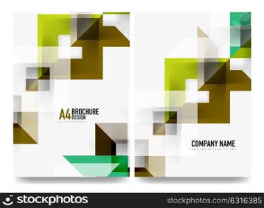 Business brochure cover layout, flyer a4 template. Business brochure cover layout, flyer a4 template. Triangle geometric design