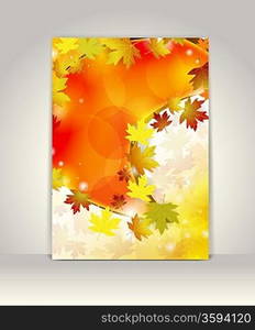 Business brochure design template, Autumn background