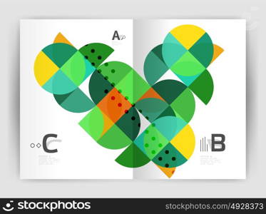 Business brochure or leaflet A4 cover template. Modern business brochure or leaflet A4 cover template. Abstract background with color triangles, annual report print backdrop. Vector design for workflow layout, diagram, number options or web design