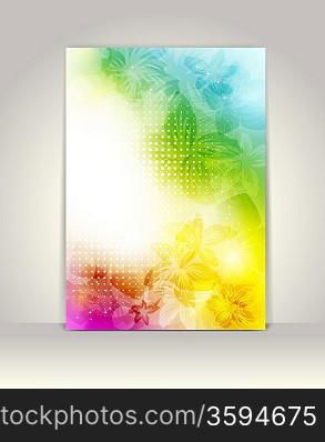 Business brochure template, flower colorful design