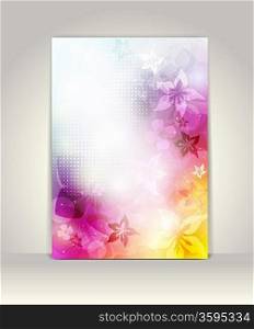 Business brochure template, flower colorful design