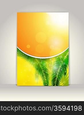 Business brochure template, tropical vector background