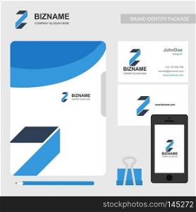 Business brochure with logo design and also with stationary items. For web design and application interface, also useful for infographics. Vector illustration.