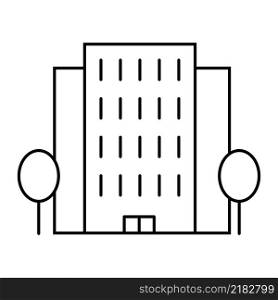 Business building icon. Skyscraper sign. Tree symbol. Hotel shape. Modern city. Vector illustration. Stock image. EPS 10.. Business building icon. Skyscraper sign. Tree symbol. Hotel shape. Modern city. Vector illustration. Stock image.