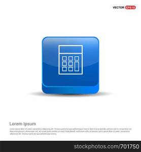Business calculator icon - 3d Blue Button.