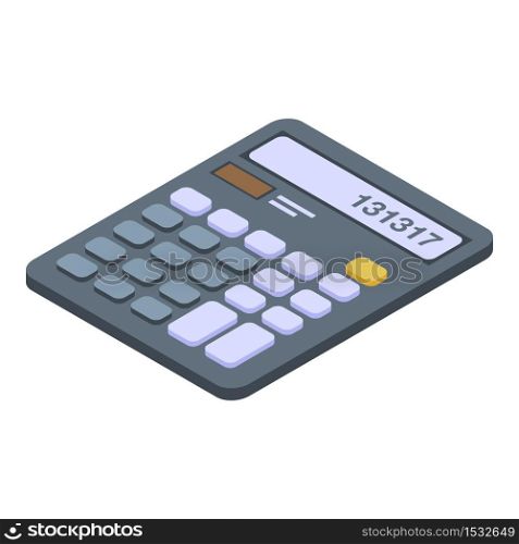 Business calculator icon. Isometric of business calculator vector icon for web design isolated on white background. Business calculator icon, isometric style