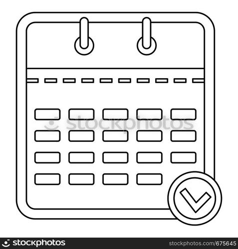 Business calendar icon. Outline illustration of business calendar vector icon for web. Business calendar icon, outline style.