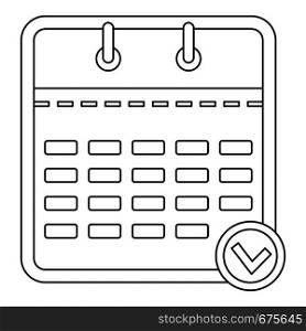 Business calendar icon. Outline illustration of business calendar vector icon for web. Business calendar icon, outline style.