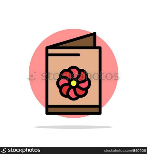 Business Card, Card, Greeting Card, Identification Card Abstract Circle Background Flat color Icon