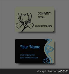 Business card collection with floral ornament. Vector illustration. Business card collection with floral ornament