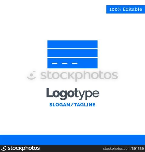 Business, Card, Credit, Finance, Interface, User Blue Solid Logo Template. Place for Tagline