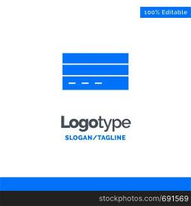 Business, Card, Credit, Finance, Interface, User Blue Solid Logo Template. Place for Tagline