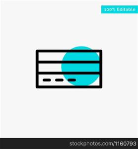 Business, Card, Credit, Finance, Interface, User turquoise highlight circle point Vector icon