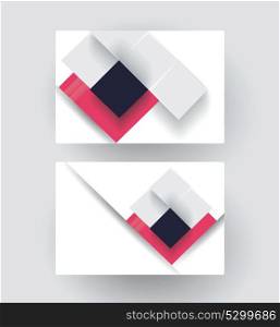 Business card design with abstract rhombus composition, vector illustration.