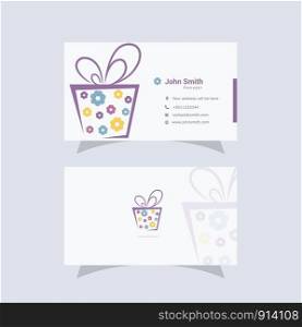 Business Card Design with Clean and Elegant Gift shop Logo.