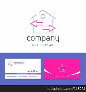 Business card design with house company logo vector. For web design and application interface, also useful for infographics. Vector illustration.