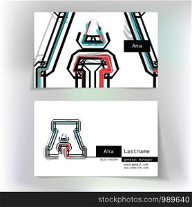 Business card design with letter A