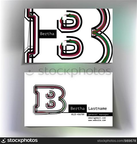 Business card design with letter B