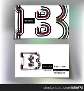 Business card design with letter B