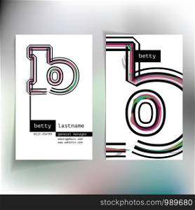 Business card design with letter b