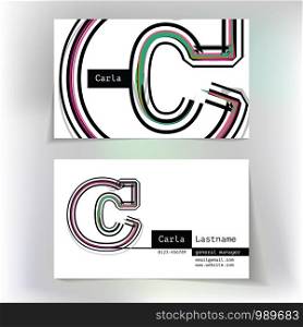 Business card design with letter C