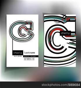 Business card design with letter c