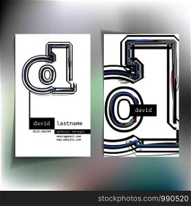 Business card design with letter d