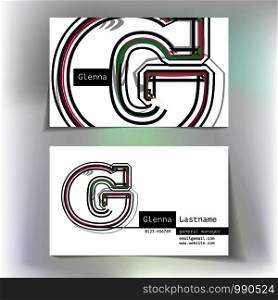 Business card design with letter G