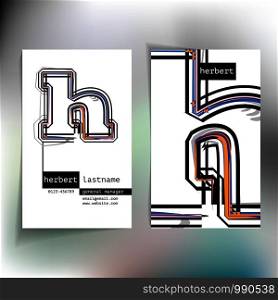 Business card design with letter h