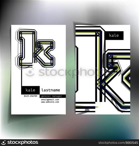 Business card design with letter k