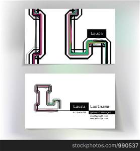 Business card design with letter L