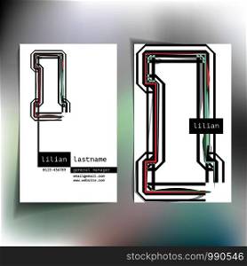 Business card design with letter l