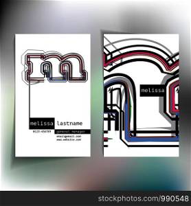 Business card design with letter m