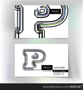 Business card design with letter P