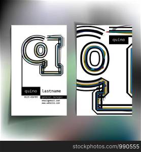 Business card design with letter q