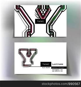 Business card design with letter Y