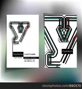 Business card design with letter y
