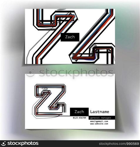 Business card design with letter Z
