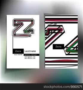 Business card design with letter z