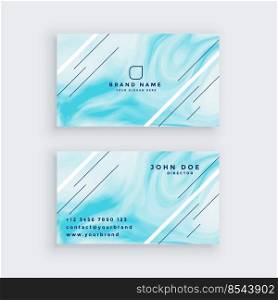 business card in blue marble texture