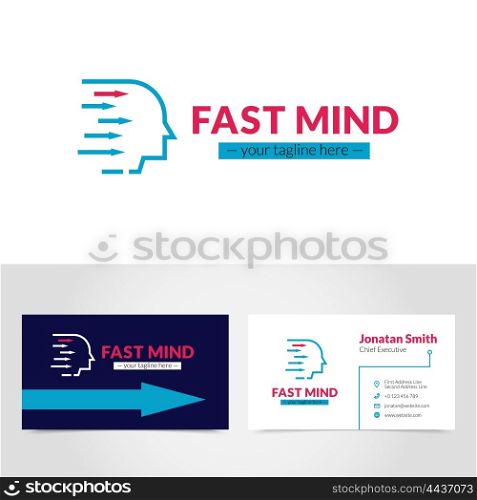 Business Card Logo Design Template Printable. Easy to create online and personalize business card logo design printable with your own tagline vector illustration