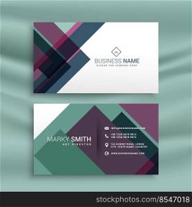 business card presentation template with abstract colorful shapes
