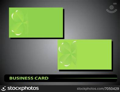 business card St. Patrick&rsquo;s Day. business card St. Patrick&rsquo;s Day clover on a green background